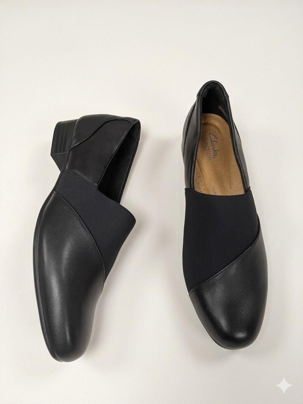 Clarks Collection Juliet Gem Black Leather Slip-On Loafer Flats 11W